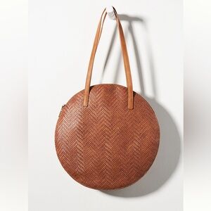 Anthropologie Woven Circle Tote Bag in Brown